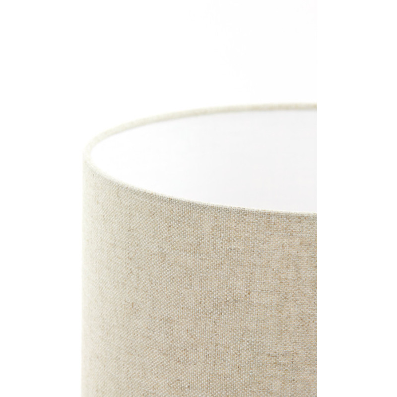 Grand Abat-jour Cylindrique 50cm Pour Lampadaire - Tissu Métal Noir MINA E27