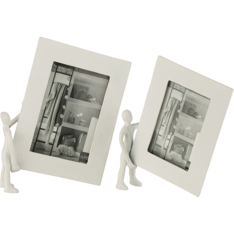 Cadre photo Bonhomme Hito en Métal Blanc pour photo 13x18 cm - 2