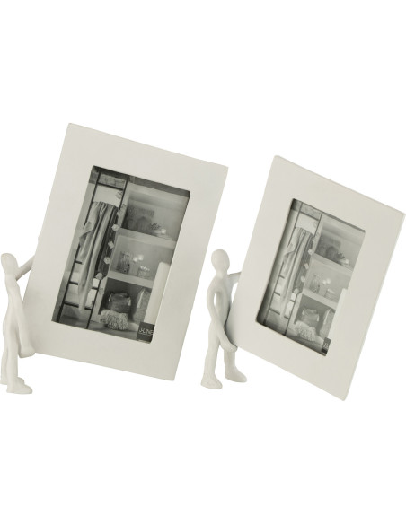 Cadre photo Bonhomme Hito en Métal Blanc pour photo 13x18 cm - 2