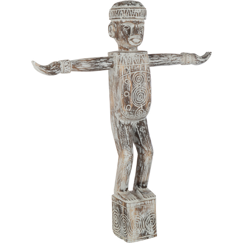 Statuette déco XL Hauteur 75 cm en Bois d'albasia Naturel Edmund - 1