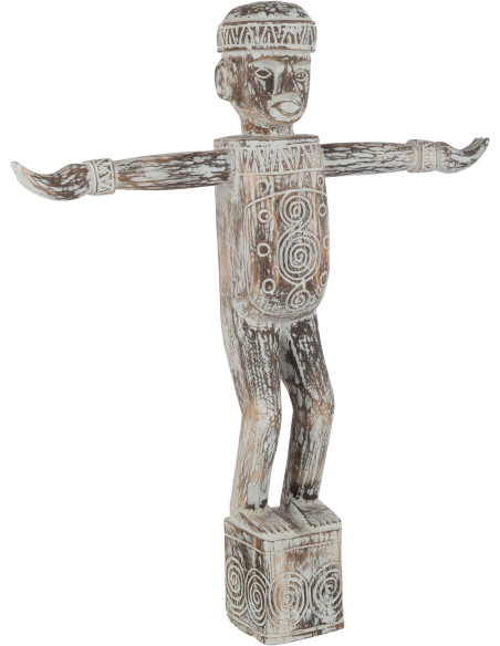 Statuette déco XL Hauteur 75 cm en Bois d'albasia Naturel Edmund - 1