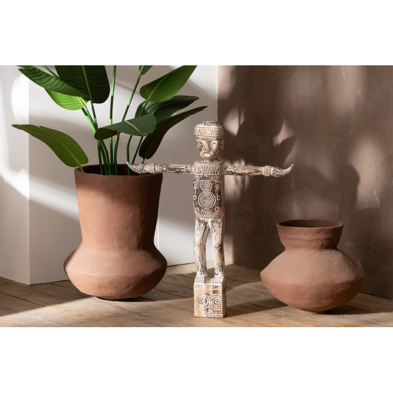 Statuette déco XL Hauteur 75 cm en Bois d'albasia Naturel Edmund - 2
