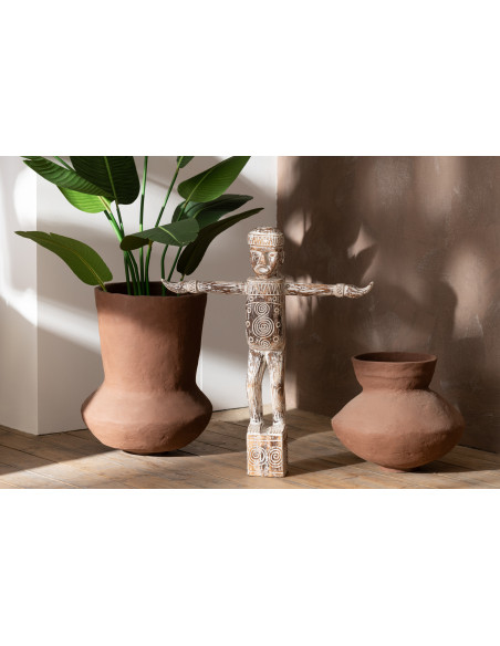 Statuette déco XL Hauteur 75 cm en Bois d'albasia Naturel Edmund - 2
