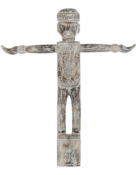 Statuette déco XL Hauteur 75 cm en Bois d'albasia Naturel Edmund - 3