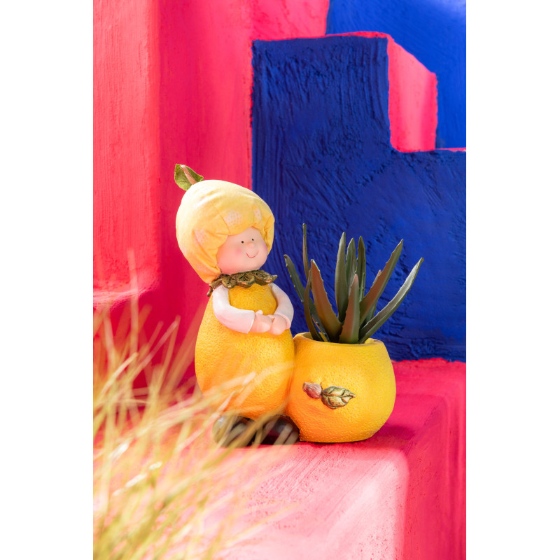 Cache-pot Original Enfant Pomme Orange Citron Hauteur 30 cm en Résine Rouge Orange Jaune Bobine (Lot de 3) - 2