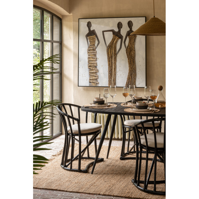 Toile imprimée et peinte XL Carrée 3 femmes africaines 120x120 Nedda - 5