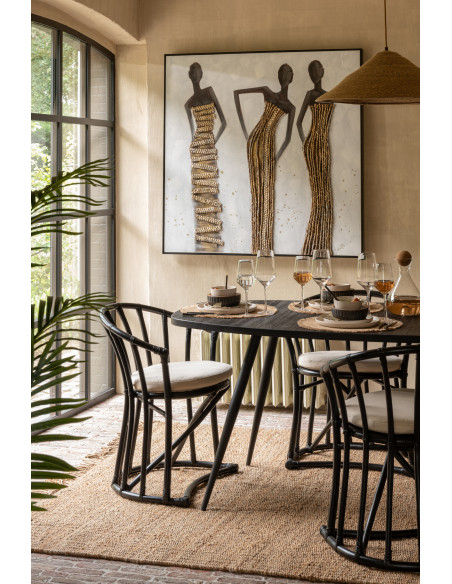 Toile imprimée et peinte XL Carrée 3 femmes africaines 120x120 Nedda - 5