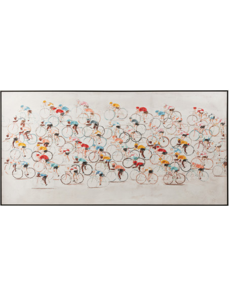 Toile imprimée et peinte XL Rectangulaire Course cycliste 180x100 Nariko J-Line - 1