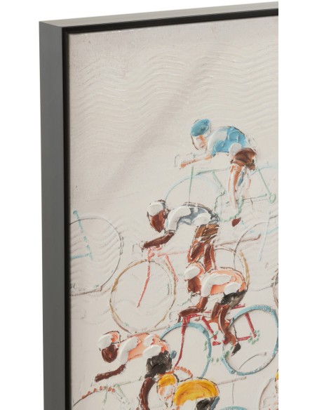 Toile imprimée et peinte XL Rectangulaire Course cycliste 180x100 Nariko J-Line - 2