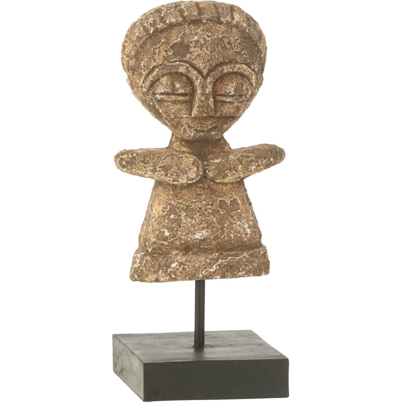 Décoration sur pied Statuette ethnique Hauteur 25 cm en Bois d'albasia Naturel Rafa - 1