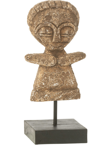 Décoration sur pied Statuette ethnique Hauteur 25 cm en Bois d'albasia Naturel Rafa - 1