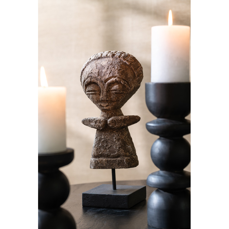Décoration sur pied Statuette ethnique Hauteur 25 cm en Bois d'albasia Naturel Rafa - 2