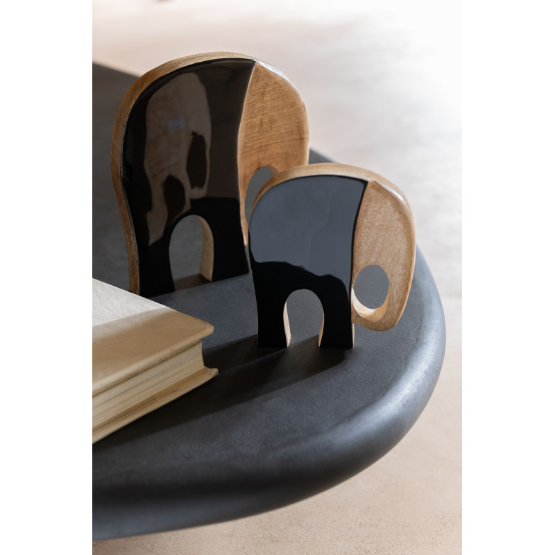 Objet déco à poser Famille Éléphants en Bois de manguier Noir Naturel Minna (Lot de 4) - 2