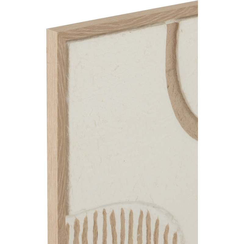 Tableau murale Rectangulaire Motifs abstraits 40x60 en Papier mâché Blanc Beige Aimee (Lot de 2) - 3