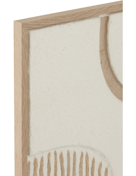 Tableau murale Rectangulaire Motifs abstraits 40x60 en Papier mâché Blanc Beige Aimee (Lot de 2) - 3