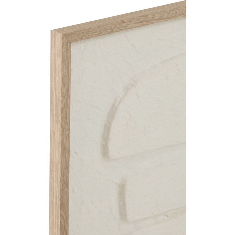 Tableau murale Rectangulaire Motifs abstraits 45x60 en Papier mâché Blanc Vanny (Lot de 2) - 3