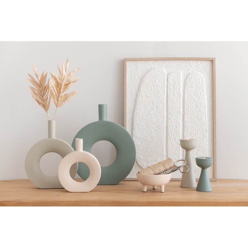 Tableau murale Rectangulaire Motifs abstraits 45x60 en Papier mâché Blanc Vanny (Lot de 2) - 5