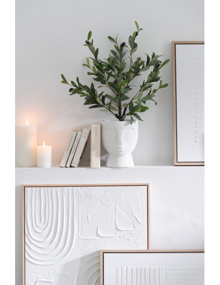 Tableau murale Rectangulaire Motifs abstraits 60x90 en Papier mâché Blanc Cathrine (Lot de 2) - 5