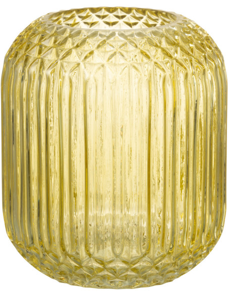 Vase Cylindrique Zara Hauteur 15 cm en Verre Jaune - 1