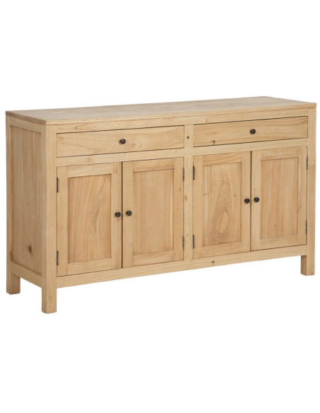 Buffet moderne Bas 4 portes 2 tiroirs en Bois de mindi Naturel Josue - 1