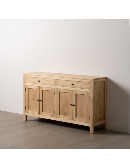 Buffet moderne Bas 4 portes 2 tiroirs en Bois de mindi Naturel Josue - 9