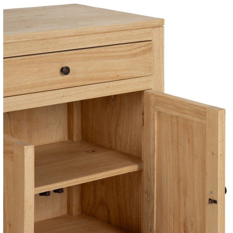 Buffet moderne Bas 4 portes 2 tiroirs en Bois de mindi Naturel Josue - 4