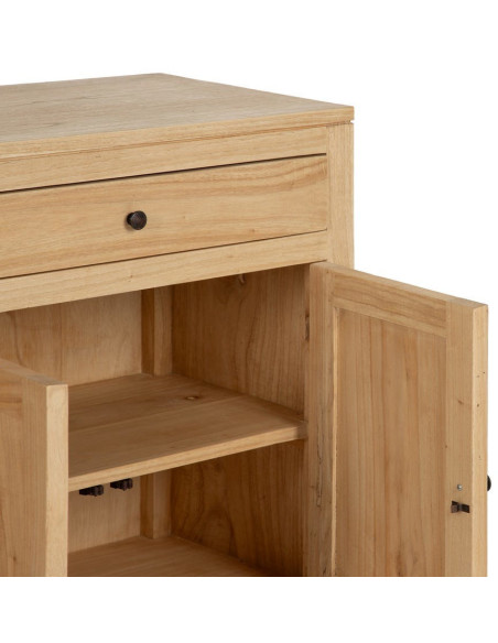 Buffet moderne Bas 4 portes 2 tiroirs en Bois de mindi Naturel Josue - 4