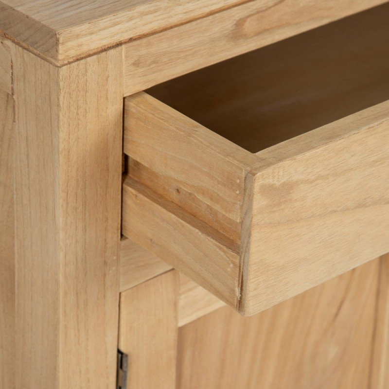 Buffet moderne Bas 4 portes 2 tiroirs en Bois de mindi Naturel Josue - 5