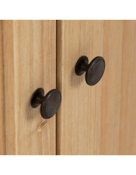 Buffet moderne Bas 4 portes 2 tiroirs en Bois de mindi Naturel Josue - 6