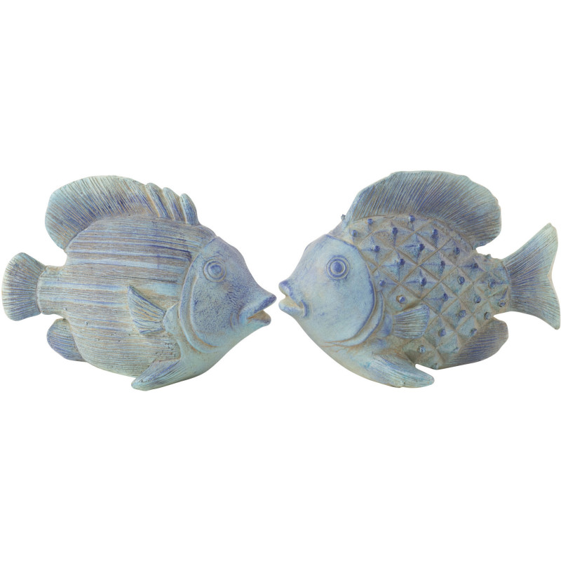 Statuette déco Poisson 15 cm en Résine Bleu Gian (Lot de 2) - 1