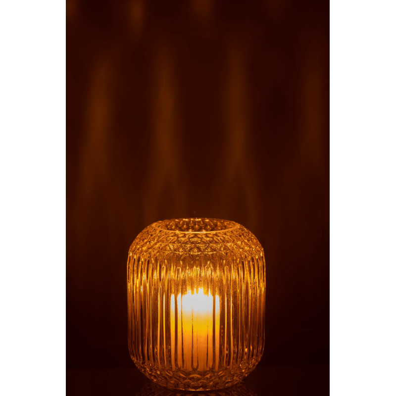 Vase Cylindrique Zara Hauteur 15 cm en Verre Jaune - 4