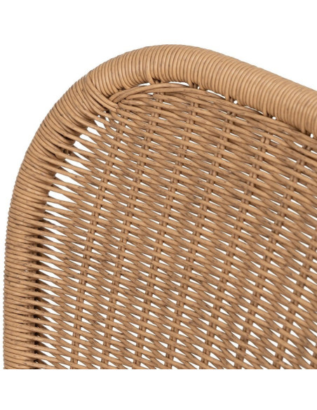 Chaise de jardin vintage en Rotin polyéthylène Naturel Tressé Métal Noir Denia (Lot de 2) - 6