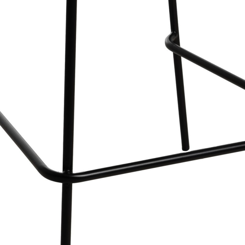 Tabouret de bar extérieur vintage en Rotin polyéthylène Naturel Tressé Métal Noir Evar (Lot de 2) - 9