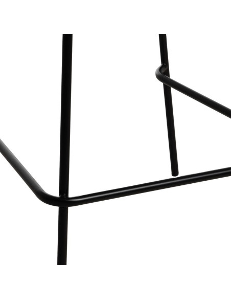 Tabouret de bar extérieur vintage en Rotin polyéthylène Naturel Tressé Métal Noir Evar (Lot de 2) - 9