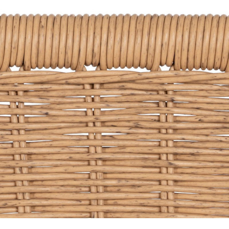 Tabouret de bar extérieur vintage en Rotin polyéthylène Naturel Tressé Métal Noir Evar (Lot de 2) - 10