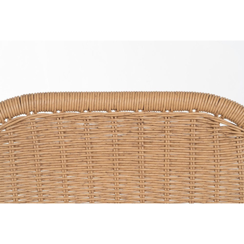 Tabouret de bar extérieur vintage en Rotin polyéthylène Naturel Tressé Métal Noir Evar (Lot de 2) - 11