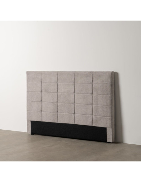 Tête de lit capitonnée 2 places 160x100 en Tissu Gris Bois MDF Lira - 2
