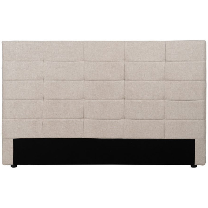 Tête de lit capitonnée 2 places 160x100 en Tissu Beige Bois MDF Lira - 1