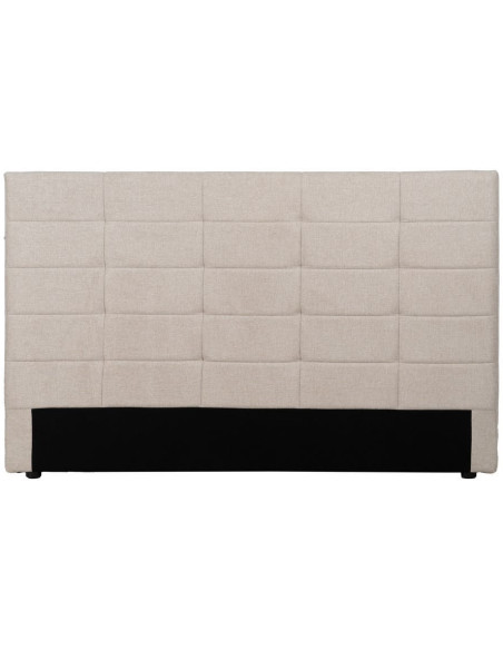 Tête de lit capitonnée 2 places 160x100 en Tissu Beige Bois MDF Lira - 1