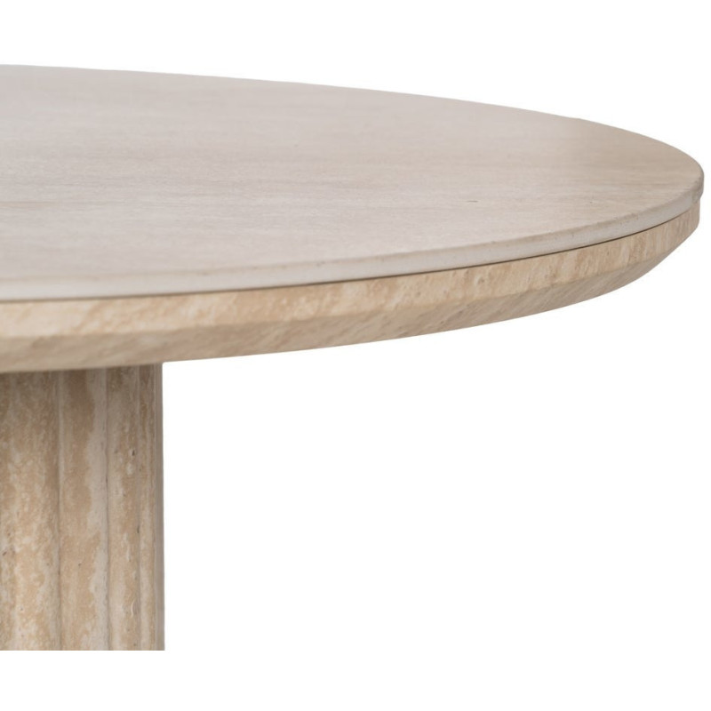 Table basse moderne chic Ovale en Pierre frittée Bois MDF Papier Beige Hania - 3