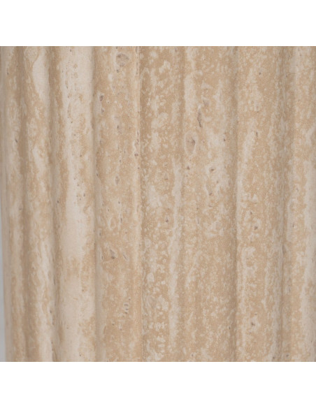 Table basse moderne chic Ovale en Pierre frittée Bois MDF Papier Beige Hania - 5