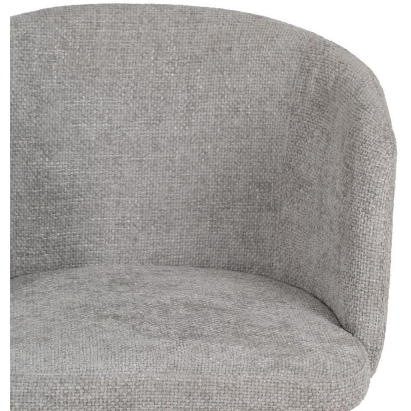 Fauteuil de table moderne en Tissu Gris Métal Noir Mateo (Lot de 2) - 4