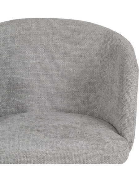 Fauteuil de table moderne en Tissu Gris Métal Noir Mateo (Lot de 2) - 4