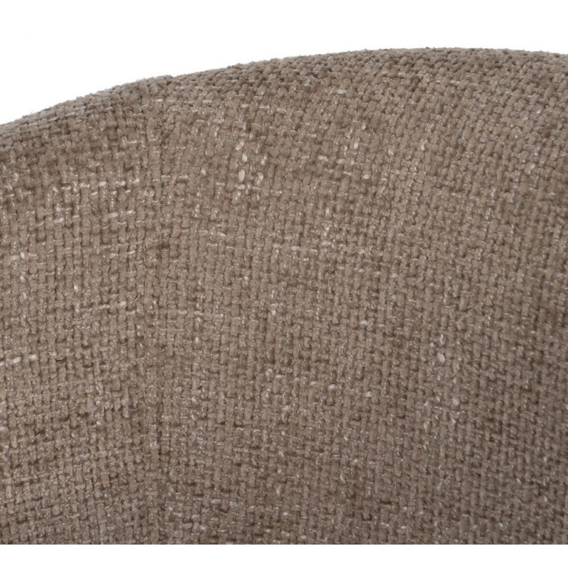 Fauteuil de table moderne en Tissu Beige Métal Noir Mateo (Lot de 2) - 6