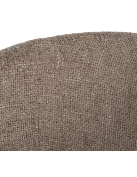 Fauteuil de table moderne en Tissu Beige Métal Noir Mateo (Lot de 2) - 6