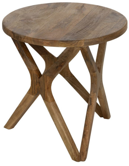 Table d'appoint moderne Table d'appoint moderne 50 cm en Bois de manguier Miel Gala - 1