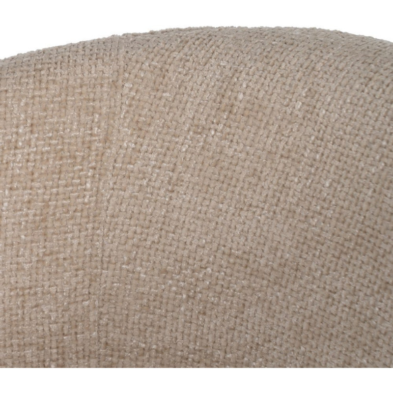 Fauteuil de table moderne en Tissu Blanc crème Métal Noir Mateo (Lot de 2) - 6