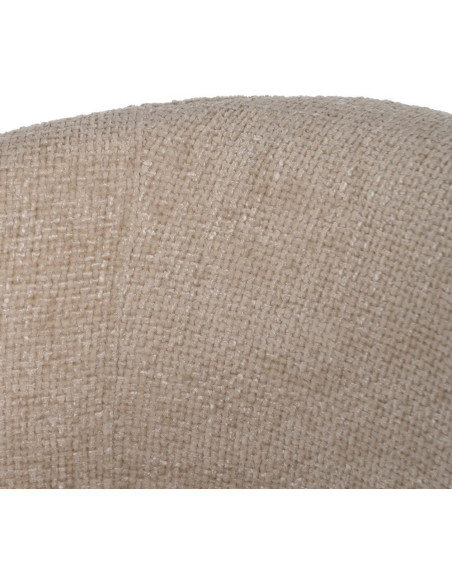 Fauteuil de table moderne en Tissu Blanc crème Métal Noir Mateo (Lot de 2) - 6