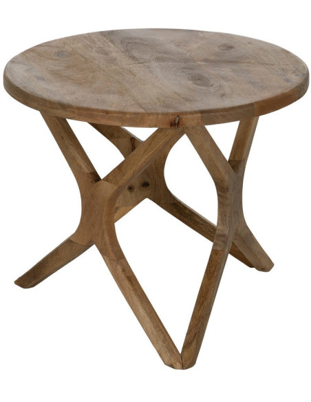Table d'appoint moderne Ronde 60 cm en Bois de manguier Miel Gala - 1