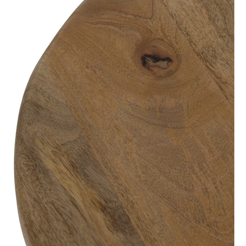 Table d'appoint moderne Ronde 60 cm en Bois de manguier Miel Gala - 3